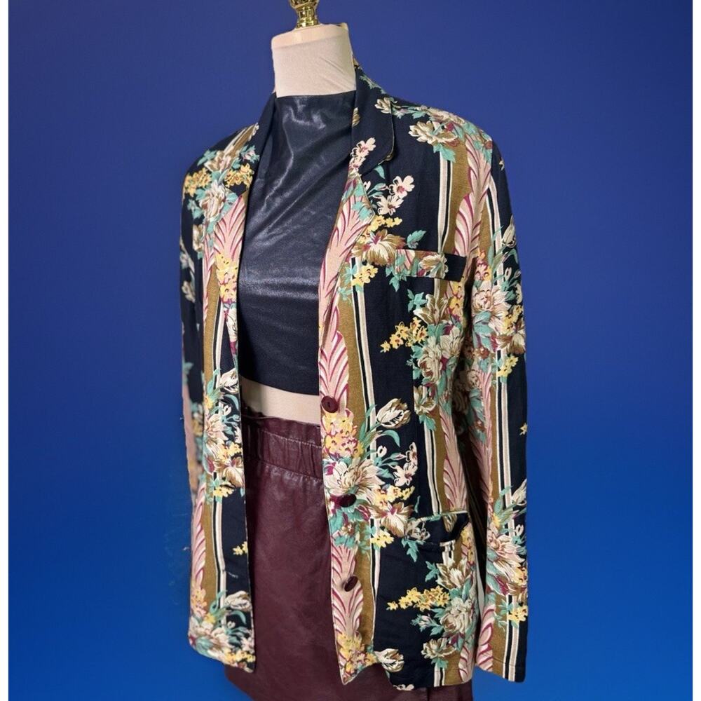 Ultra Pink Y2K Dark Botanical Blazer | Romantic Floral | Art Teacher Vibe | Look